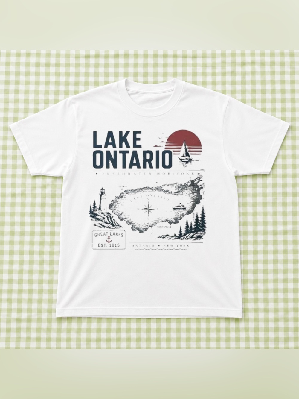 Vintage Lake Ontario Graphic Tee - White For Unisex